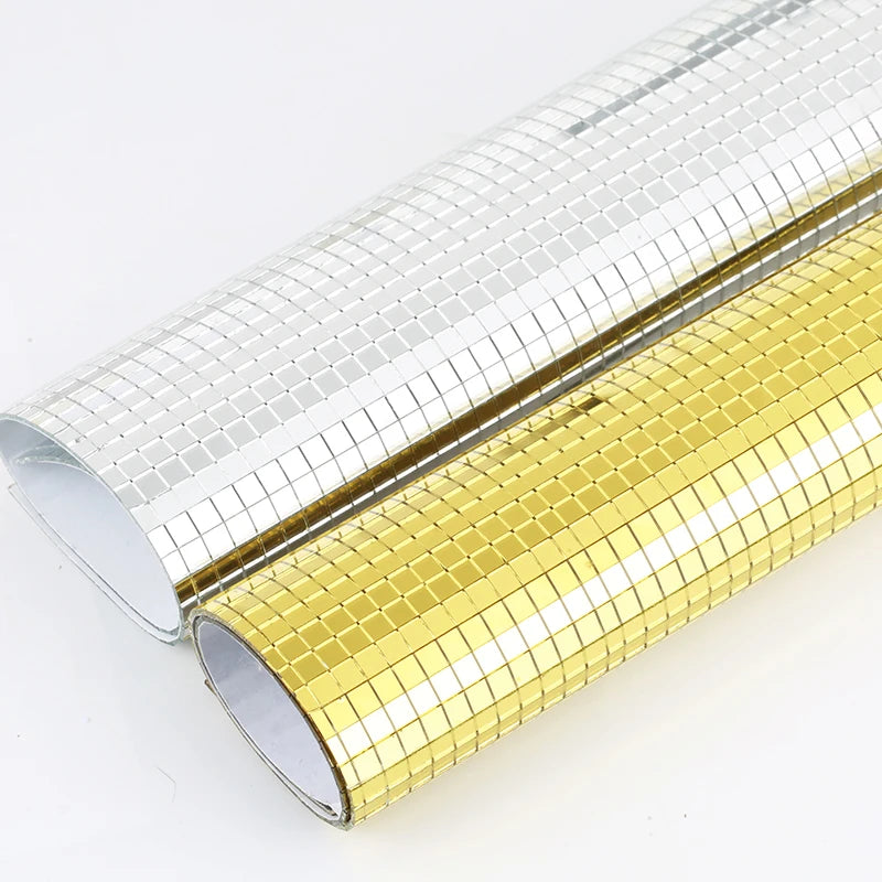 30x30cm Self-Adhesive Square Glass Mirrors Mosaic Tiles Sliver/Gold Glass Mirror Wall Sticker For DIY Handmade Home Decoration