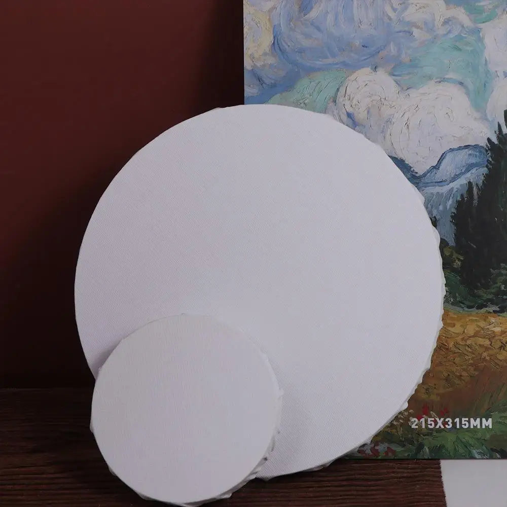DIY Wooden Photo Frame Blank Round Canvas Board Oil Painting Panel Art Student Student Painter