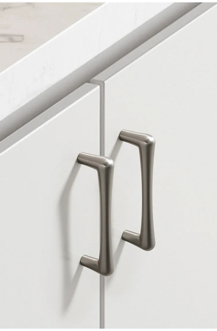 Nickel Brushed Kitchen Cabinet Pulls Silver Wardrobe Drawer Handles Zinc Alloy Single Hole Knobs Modern Furniture Door Handles