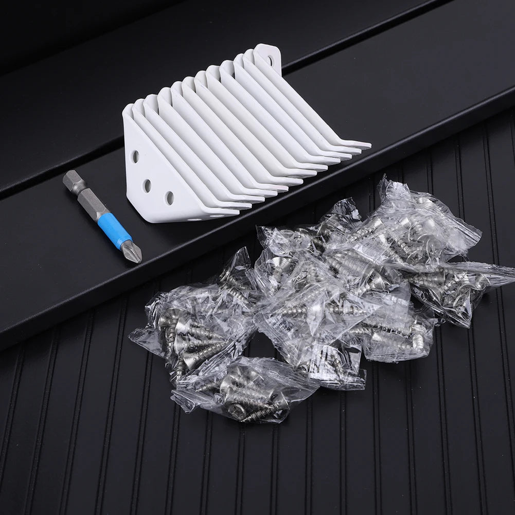 12 PCS Universal Furniture Corner Connectors Stainless Steel Corner Brace for Wood Furniture Drawer Cabinet Table Chair