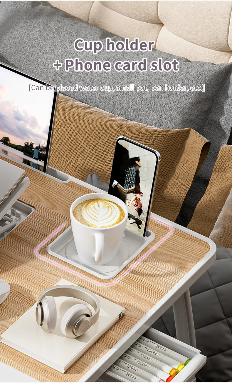 Foldable laptop desk, desktop lifting laptop rack, reading laptop desk, home breakfast tray office desk, study desk with drawers