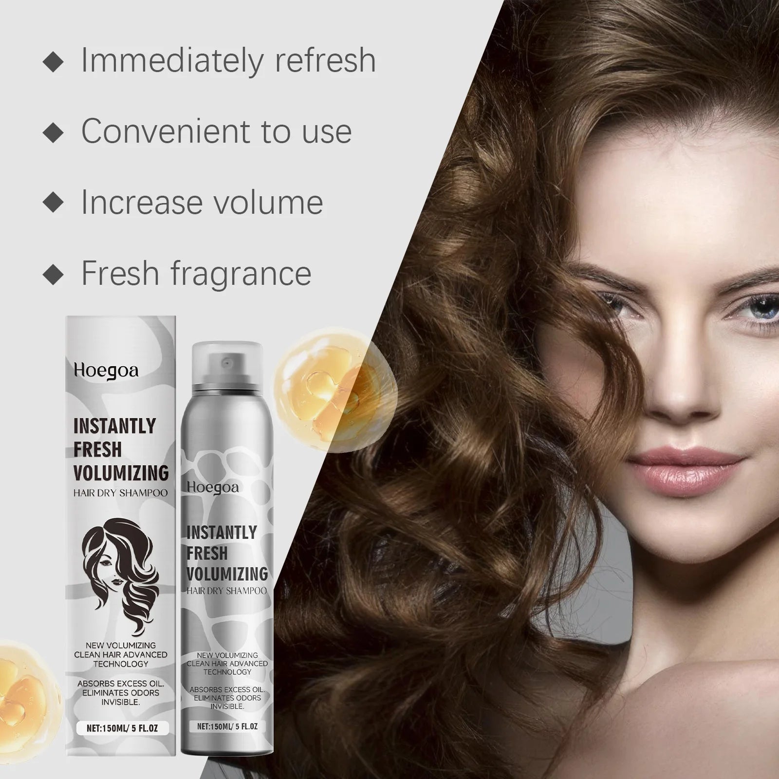 Hair Dry Shampoo Volumizing Refreshing Oil Control Non-irritating Scalp Smoothing Fresh Fragrance Long Lasting Shine Care Spray