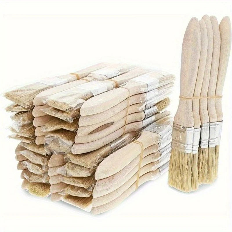 10/20pcs Bristle Paint Brush, Flat Bristle Brush, Suitable for Art, Handwork, Gesso, Painting, Dyeing, Varnish