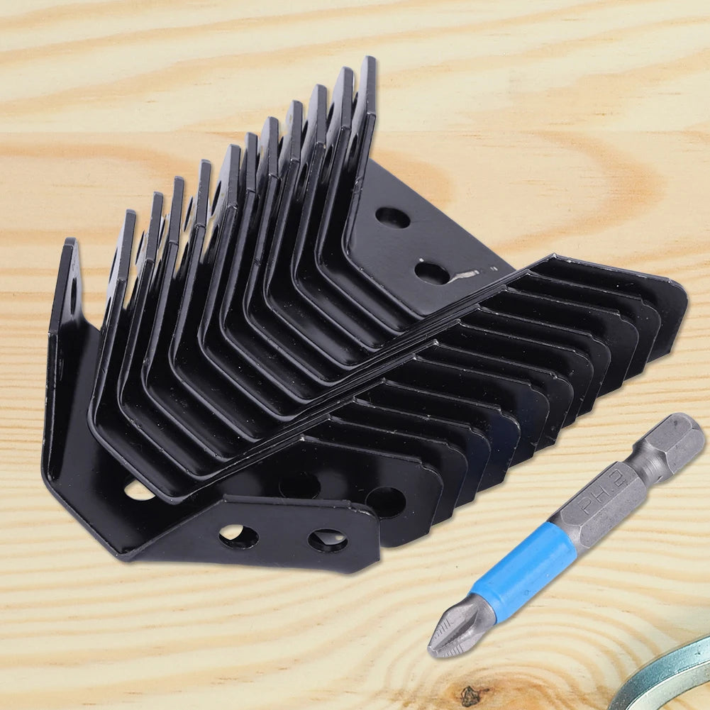 12 PCS Universal Furniture Corner Connectors Stainless Steel Corner Brace for Wood Furniture Drawer Cabinet Table Chair
