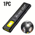 Magnetic Ultra-Thin COB Work Light,Rechargeable LED Flashlight With Clip,Hands-Free Light For Auto Repair,Outdoor,Camping,Hiking