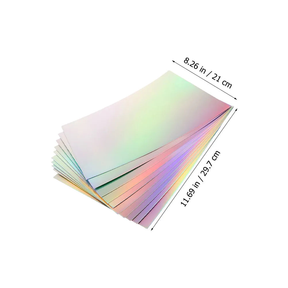 10 Sheets Holographic Cardstock Paper Thick DIY Craft Material for Scrapbooking Greeting Cards Invitations Party Decor