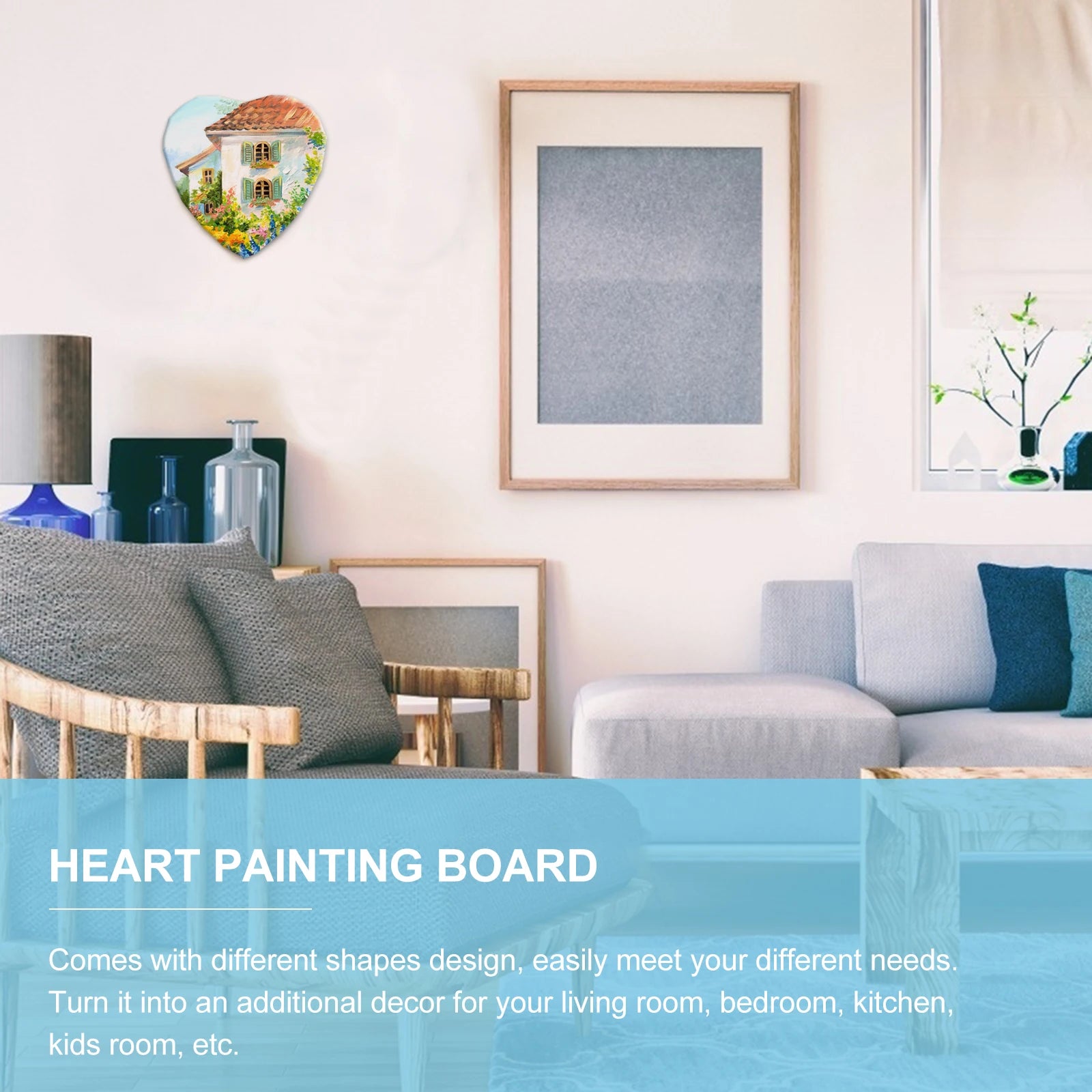 1pc Blank Painting Frame Heart Shape Diy Art Stretcher Boards Lightweight Canvas For Oil Acrylic Gouache Tempera Art Supplies