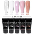 PUENTE 5Pcs/Set 30ML Poly Nail Gel Fast Nails Extend Clear White Pink Colors Hema-Free Acrylic Gel Soak Off UV Builder Nail Gel