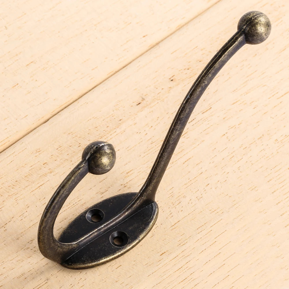 5pcs Rustic Coat Hanger Space Saving Hanging Clothes Hook Non-slip Wall Mounted Hook for Clothes Bag Coat Hat