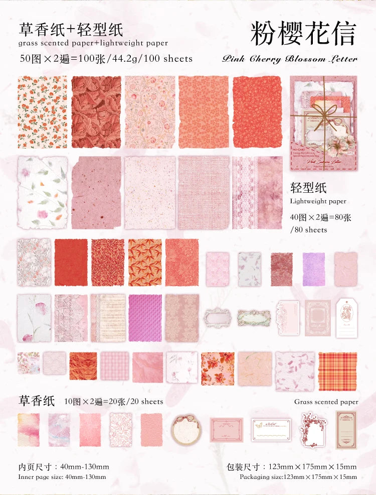 4Style Paper Post Office Series Scrapbooking Set Diy Handheld Account Diary Decoration Collage Material