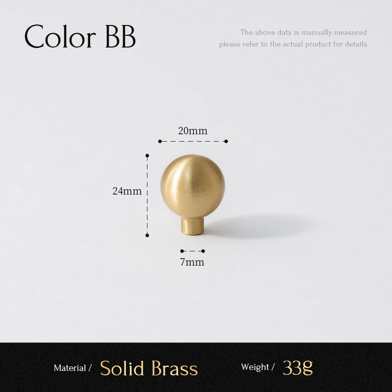 Santaya Brass Knob Round Furniture Handle Ball Modern Minimalist Gold Drawer Knob Wardrobe Pull Kitchen Handle Solid Single Hole