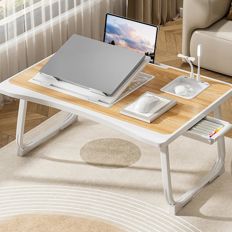 Foldable laptop desk, desktop lifting laptop rack, reading laptop desk, home breakfast tray office desk, study desk with drawers