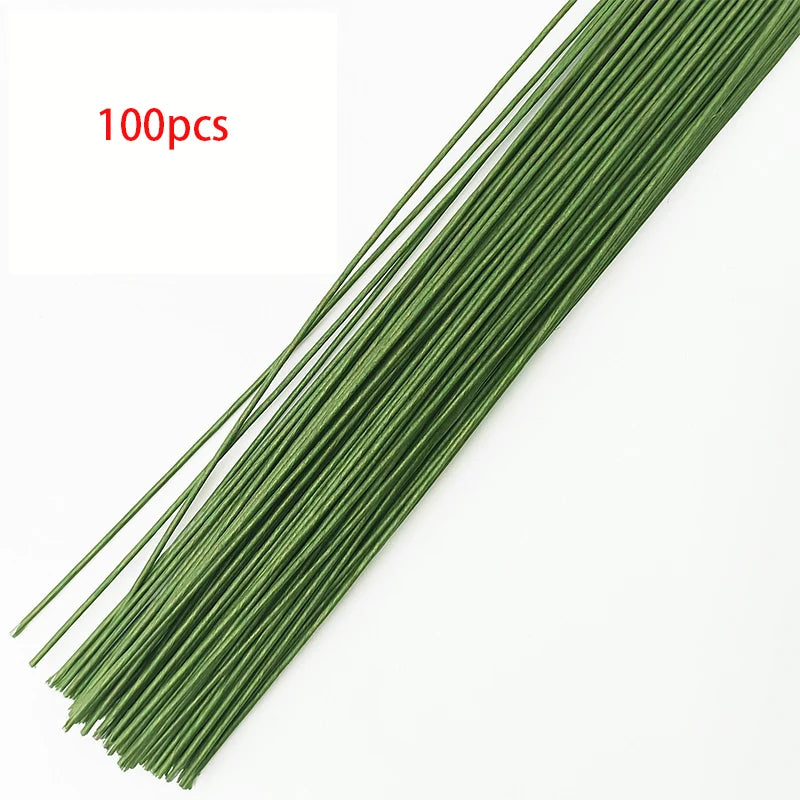 100 Pcs Floral Wire 26 Gauge Crafts Florist Green Floral Wire for Crafts Bouquet Stem Wreath Making Flower Arrangement Supplies1