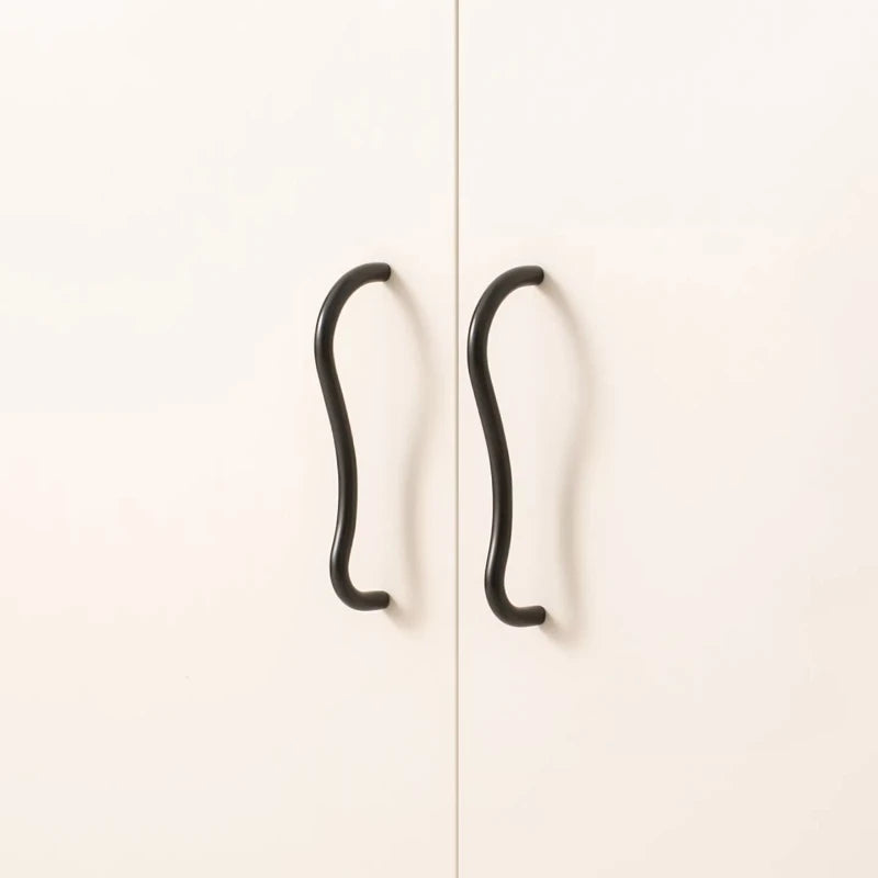 Brass Irregular Line Furniture Handles Bright Cupboard Wardrobe Dresser Drawer Cabinet Knobs Door Pulls T-Bar Decorative Knob