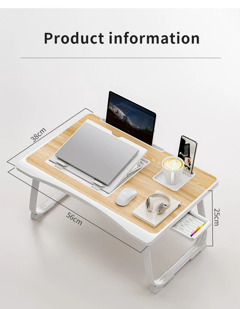 Foldable laptop desk, desktop lifting laptop rack, reading laptop desk, home breakfast tray office desk, study desk with drawers