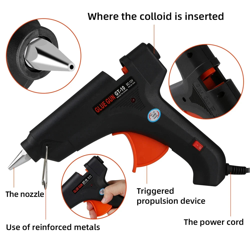 Super PDR 100W Hot Melt Glue Gun Electric Repair Tool Temperature Thermo Kit Household Industrial DIY Craft with 11mm Glue Stick