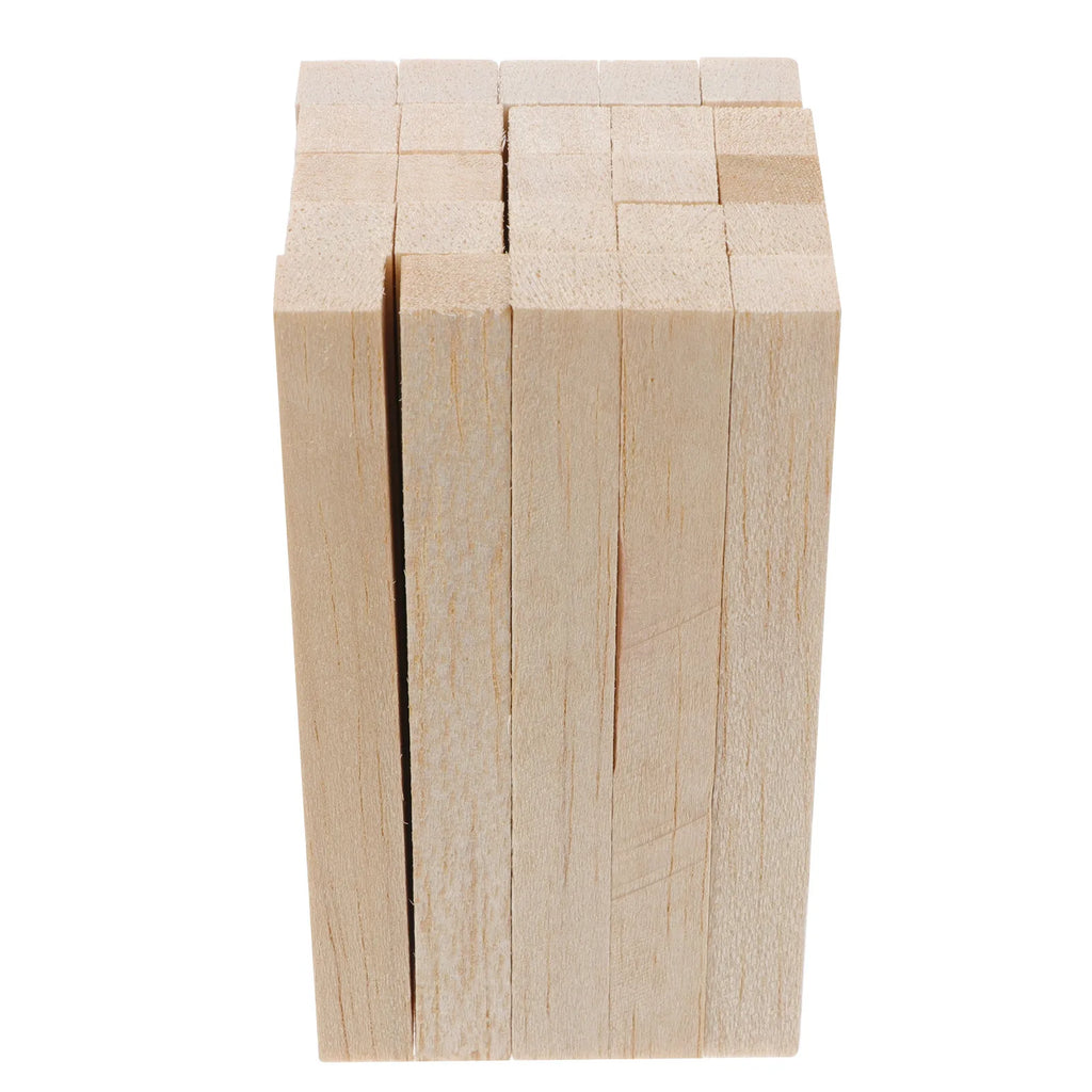 25Pcs Wooden Square Dowels Natural Balsa Wood DIY Craft Sticks for Miniature Houses Kites Props Candy Bouquets Handicraft