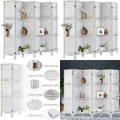 6-Panel Wooden Folding Privacy Screen with Shelves, Portable Room Divider for Home and Office