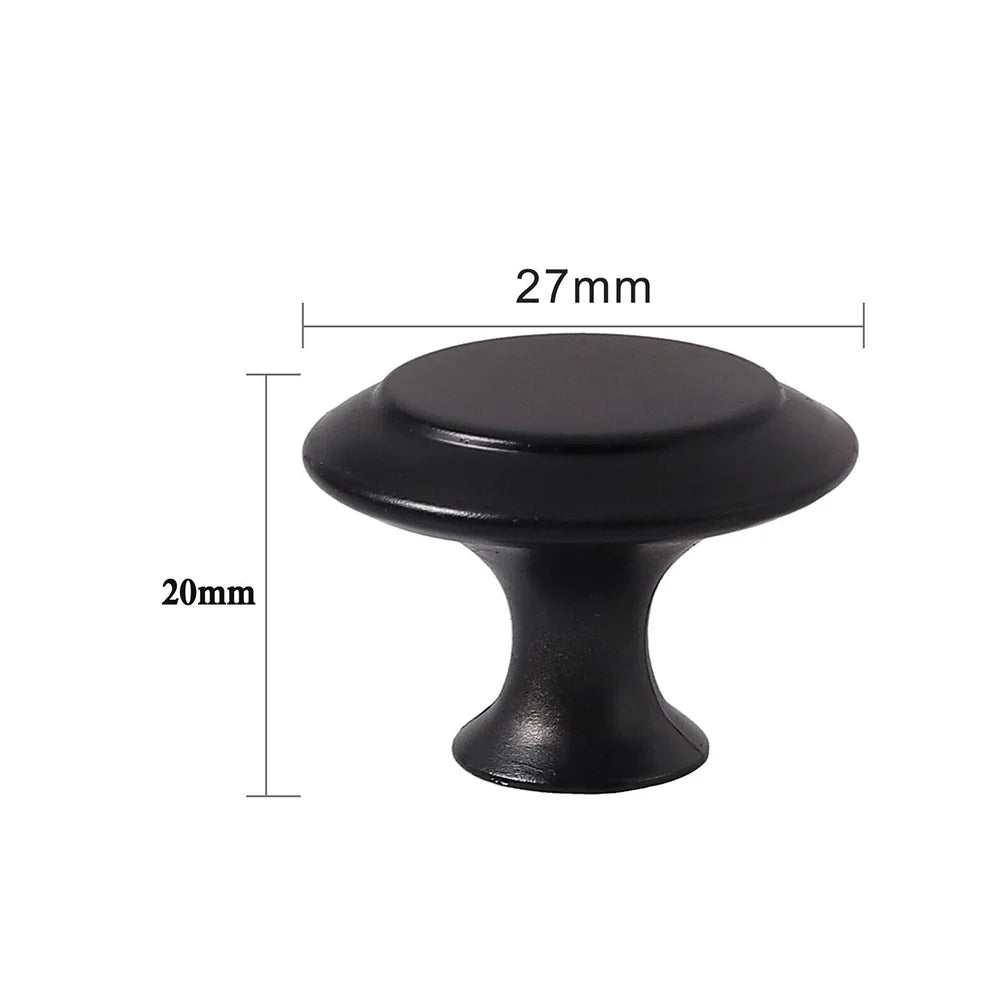 20pcs Vintage Cabinet Handles Drawer Knobs Black Single Hole Drawer Pulls Furniture Cupboard Closet Door Handles Hardware