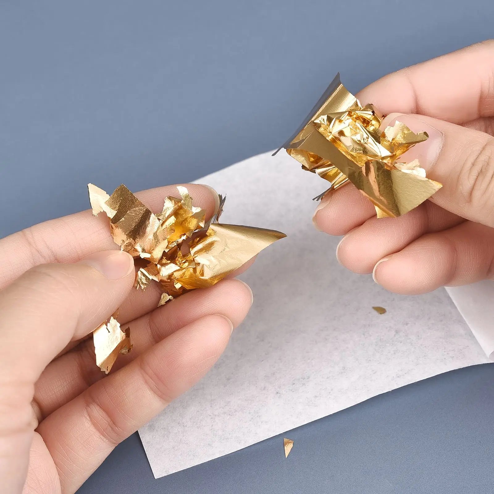 100pcs Imitation Gold Silver Foil Paper Leaf Gilding DIY Art Craft Paper Birthday Party Wedding Cake Dessert Decorations