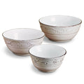 Stoneware Serving Bowls Set of 3 White,Dishwasher Safe