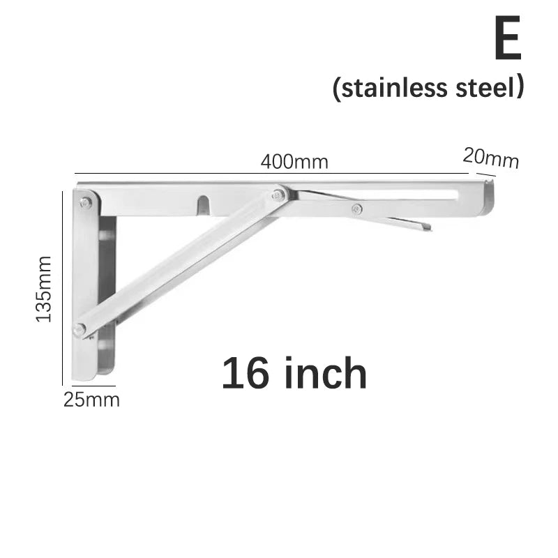 Multiple Sizes Triangle Folding Angle Bracket Heavy Support Adjustable Wall Shelves Mounted Table Shelves Home Hardware