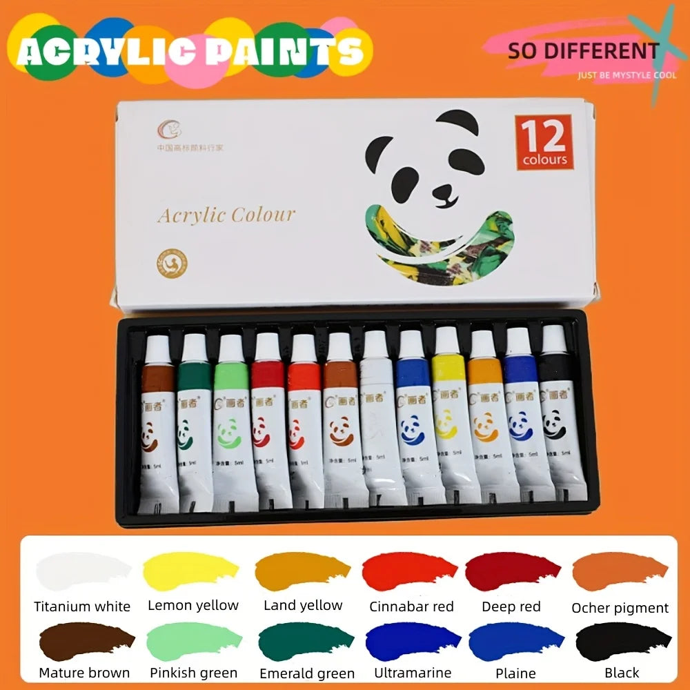12/18/24 Colours Acrylic Paint Set Waterproof Painting Colour Multicolour Acrylics Pigments DIY Hand Painted Glass Paint Set