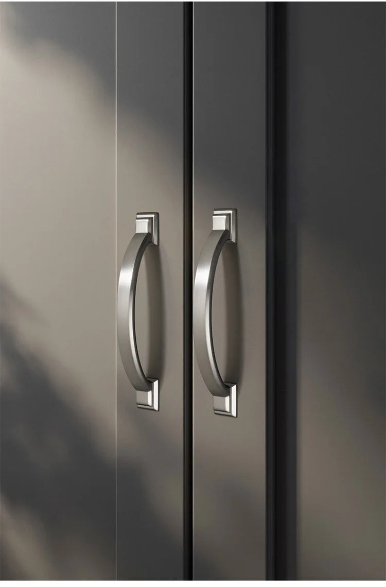 Nickel Brushed Kitchen Cabinet Pulls Silver Wardrobe Drawer Handles Zinc Alloy Single Hole Knobs Modern Furniture Door Handles