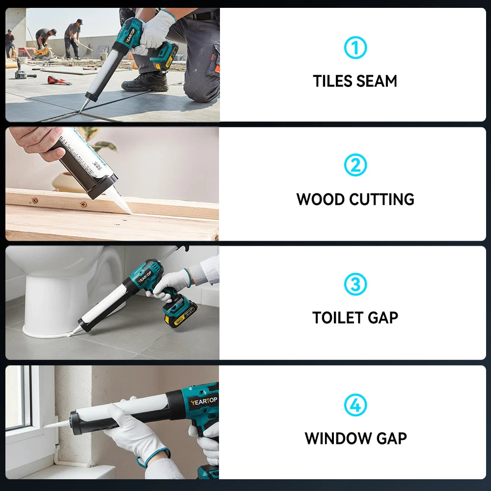6 Speeds Cordless Electric Glue Gun Silicone Glass Glue Caulking Squeezer Gun Electric Sewing Glue Tool for Makita 18V Battery