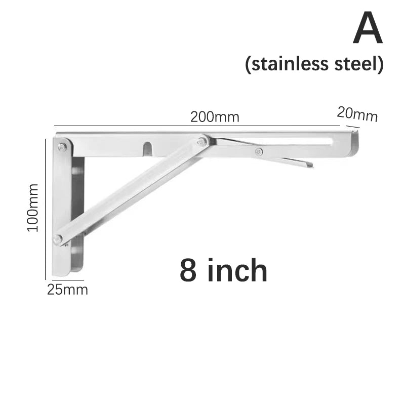 Multiple Sizes Triangle Folding Angle Bracket Heavy Support Adjustable Wall Shelves Mounted Table Shelves Home Hardware