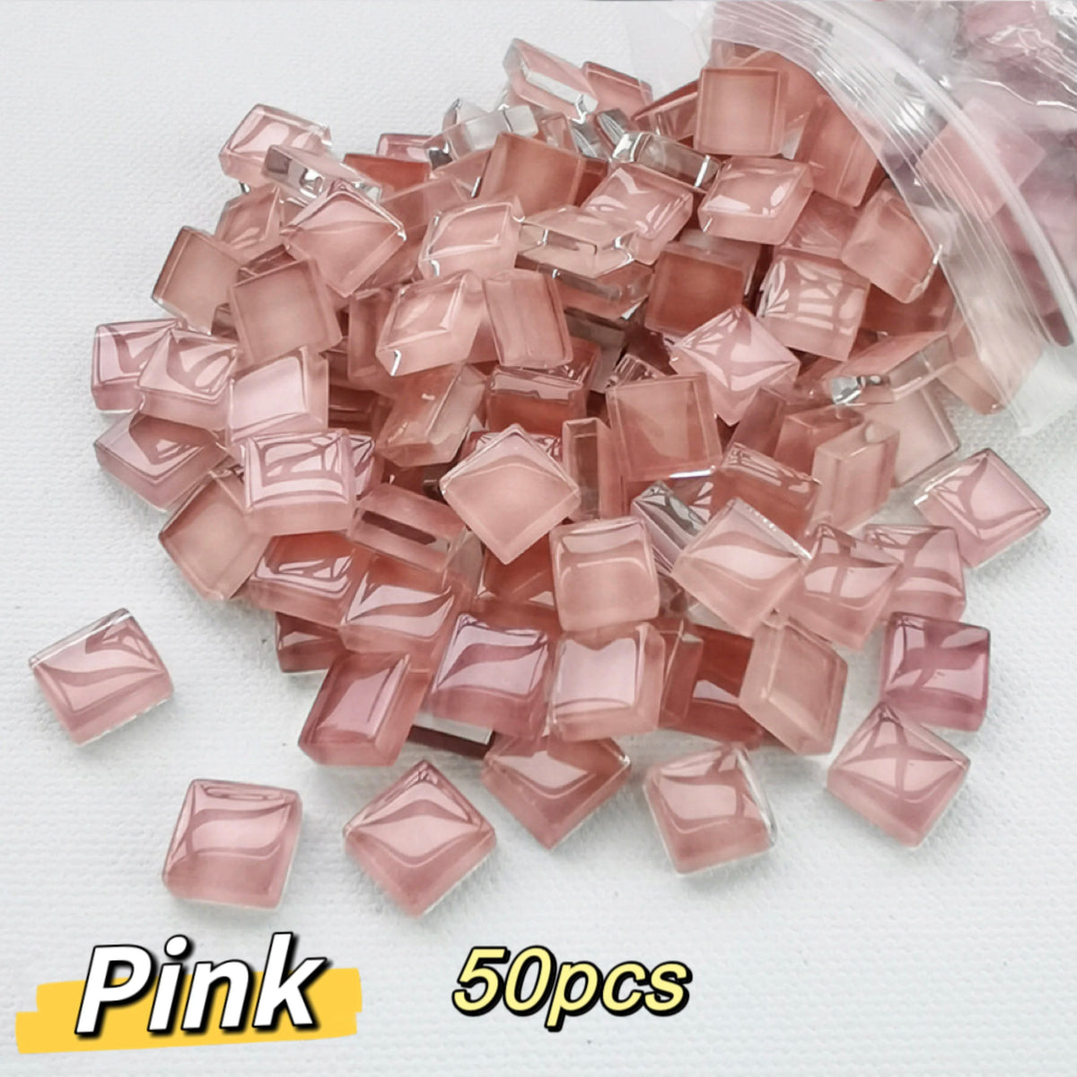 50pcs DIY Ceramic Mosaic Glass Tiles Handmade Mirror Decorative Ceramic Tile Wall Technology Colored Crystal Decorative Material