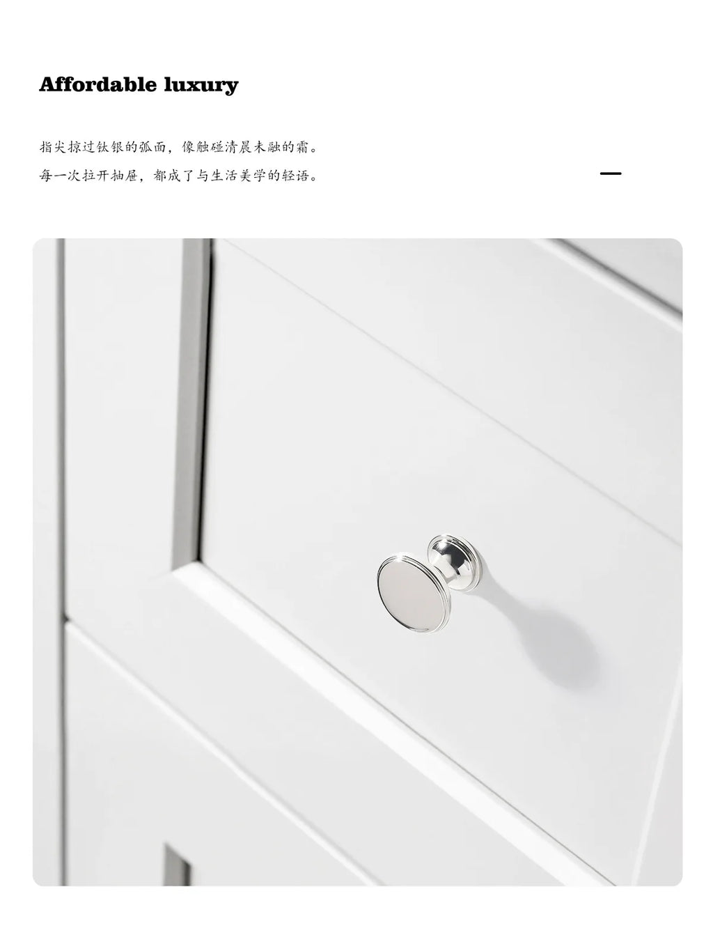French titanium-silver cabinet door handle Solid zinc-alloy Cupboard & wardrobe pulls single-hole drawer knob  Furniture handle