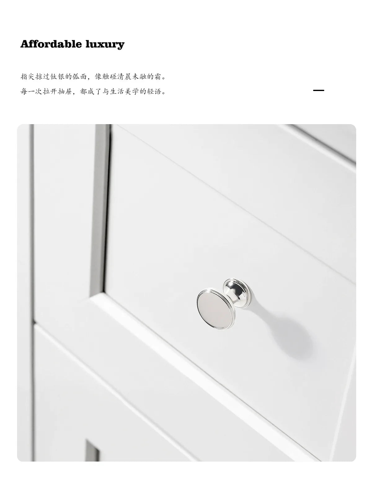 French titanium-silver cabinet door handle Solid zinc-alloy Cupboard & wardrobe pulls single-hole drawer knob  Furniture handle
