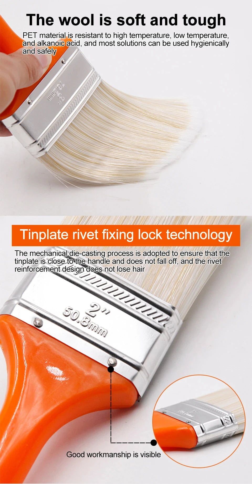 Paint Brushes Wall Paint Brush PET Soft Bristle Durable Cleaning Brush ABS Handle Home Decoration Oil Painting Brush Tools