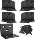 Heavy Duty L-Shape Shelf Bracket, Black Stainless Steel Corner Brace for Wood Shelves, 1.5x1.2x1.2 Inch, 16 Pieces
