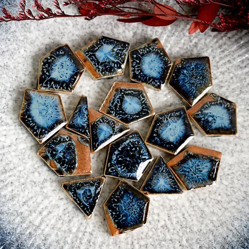 100g DIY Ceramic Mosaic Tiles Glass Mirror Handmade Ornaments Tiles Wall Crafts Colorful Crystal for Decorative Materials cerh1