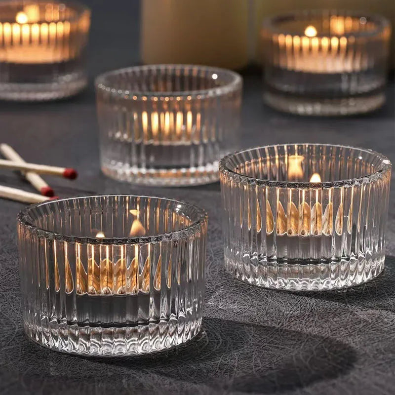 Small Clear Mini Candlestick Table Glass Tealight Candle Holder Wedding Table Decor,Party Supplies,Home Decor LZT001
