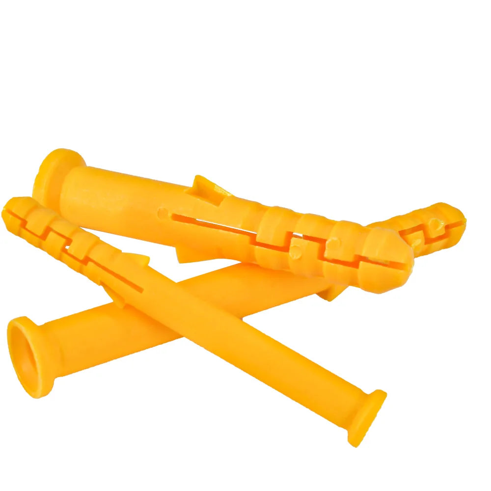 25pieces Plastic Expansion Tube Ribbed Plastic Anchors M6 M8 M10 Expansion Pipe Wall Plug Frame Fixed Tube For Selftapping Screw