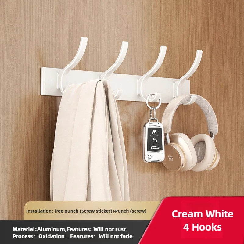 Black white Folding Robe Hooks Towel Hanger Nail Wall Rack Hooks Coat Clothes Holder for Bathroom Kitchen Accessories