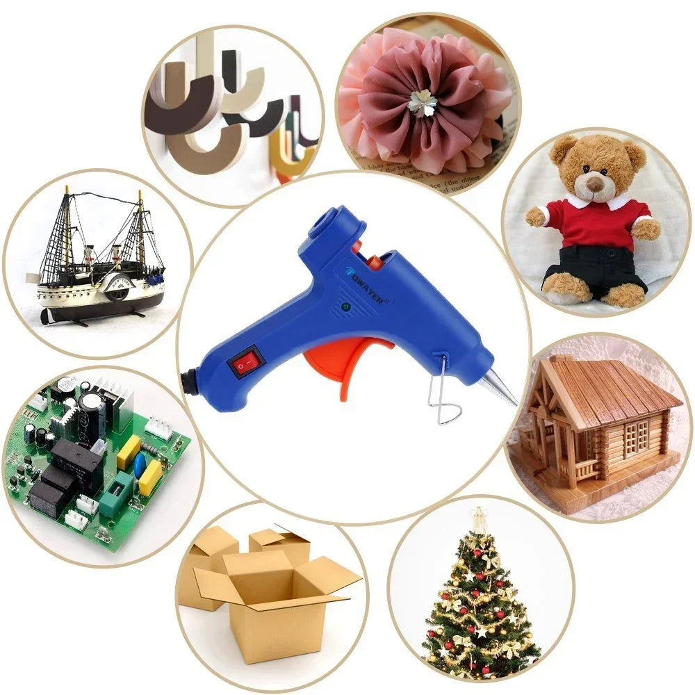 Wired Mini Industrial Hot Glue Gun - High-Temperature Silicone Tool for Home DIY Crafts & Art, Quick-Heating Plug-In Glue Gun