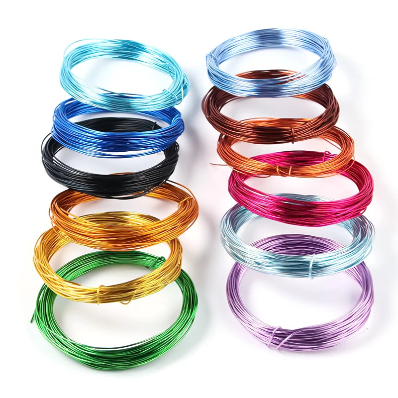 0.6-2mm Anadized Round Aluminum Wire for Jewelry Making Gold Plated Bendable Flexible Craft Metal Wire DIY Beading Floral