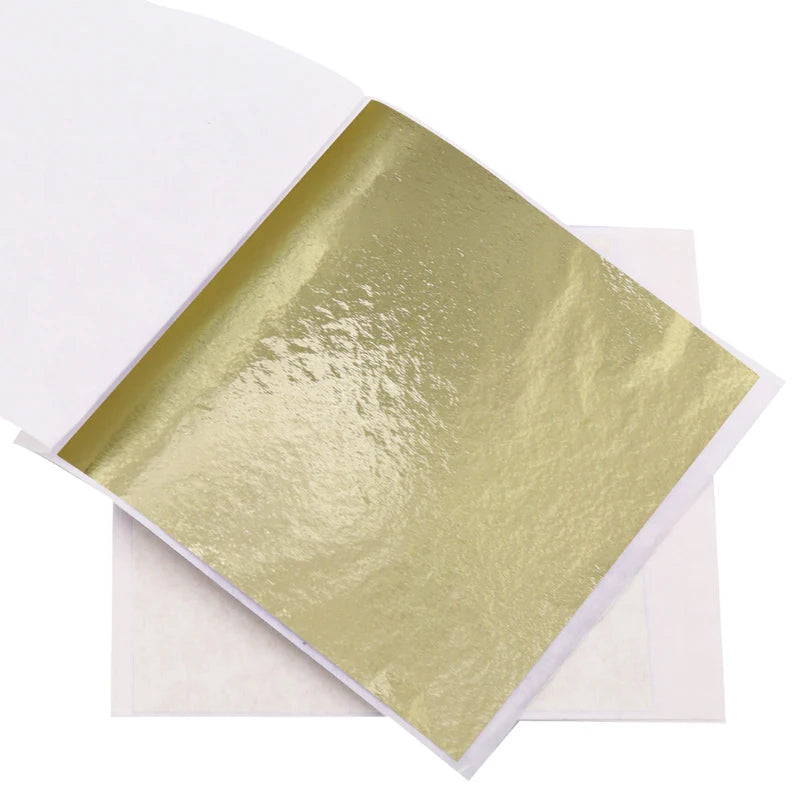 100pcs/10colors sheet  Pink Gold Leaf Imitation Sliver Foil Papers DIY Art Crafts Design packaging material Food decoration