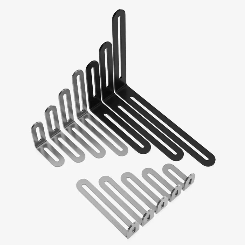 1/2Pcs Stainless Steel Angle Bracket Furniture Fastener 90 Degree Right Angle Corner Brace Joint Silver L Shape