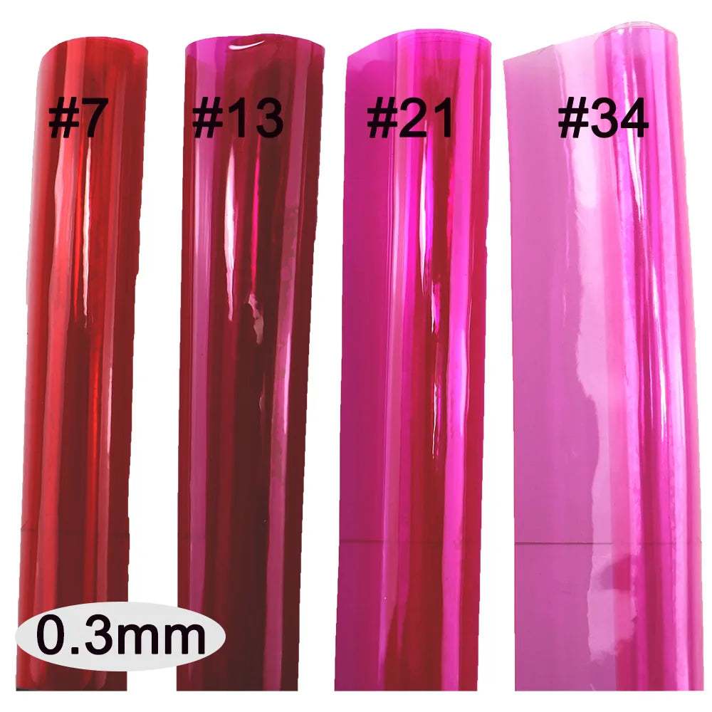 30x120cm Roll Pink Red Orange Blue Clear Transparente PVC Fabric Vinyl Soft Glass Cloth Waterproof For Handbag DIY PV050