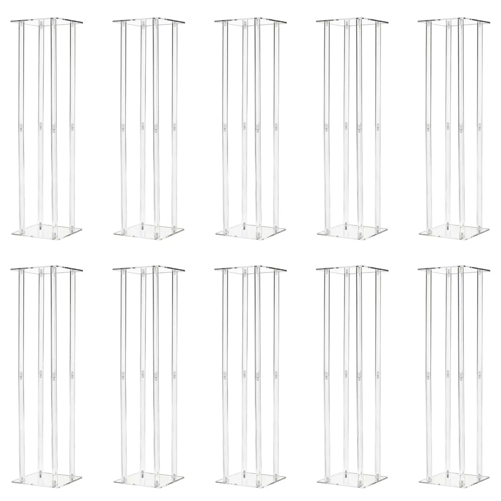 10 Pcs Acrylic Vase Column Stand 31.5 Inch Tall Centerpiece Wedding Decoration Vase Elegant Acrylic Flower Stand Tabletop Displa