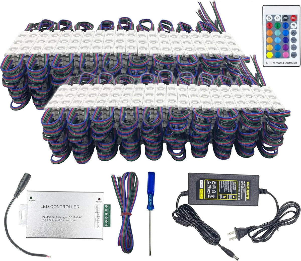 200PCS UL Listed RGB LED Module Kit, 110FT 5050 SMD LED Module Lights IP65 for Signs Storefront  Window Advertising Décor