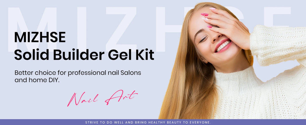 MIZHSE Builder Nail Gel White Milky Nude Clear Gel Polish For Nail Extension Salon Manicure Set Home DIY Professional Nail Art