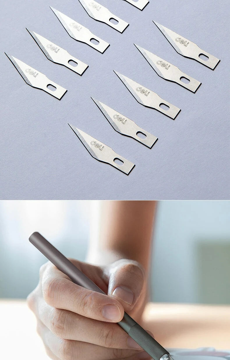Deli Precision Scrapbooking Carving Knife - Card Making Hobby Knife for Paper Cutting Craft Pottery Clay Sculpture Ceramics Tool