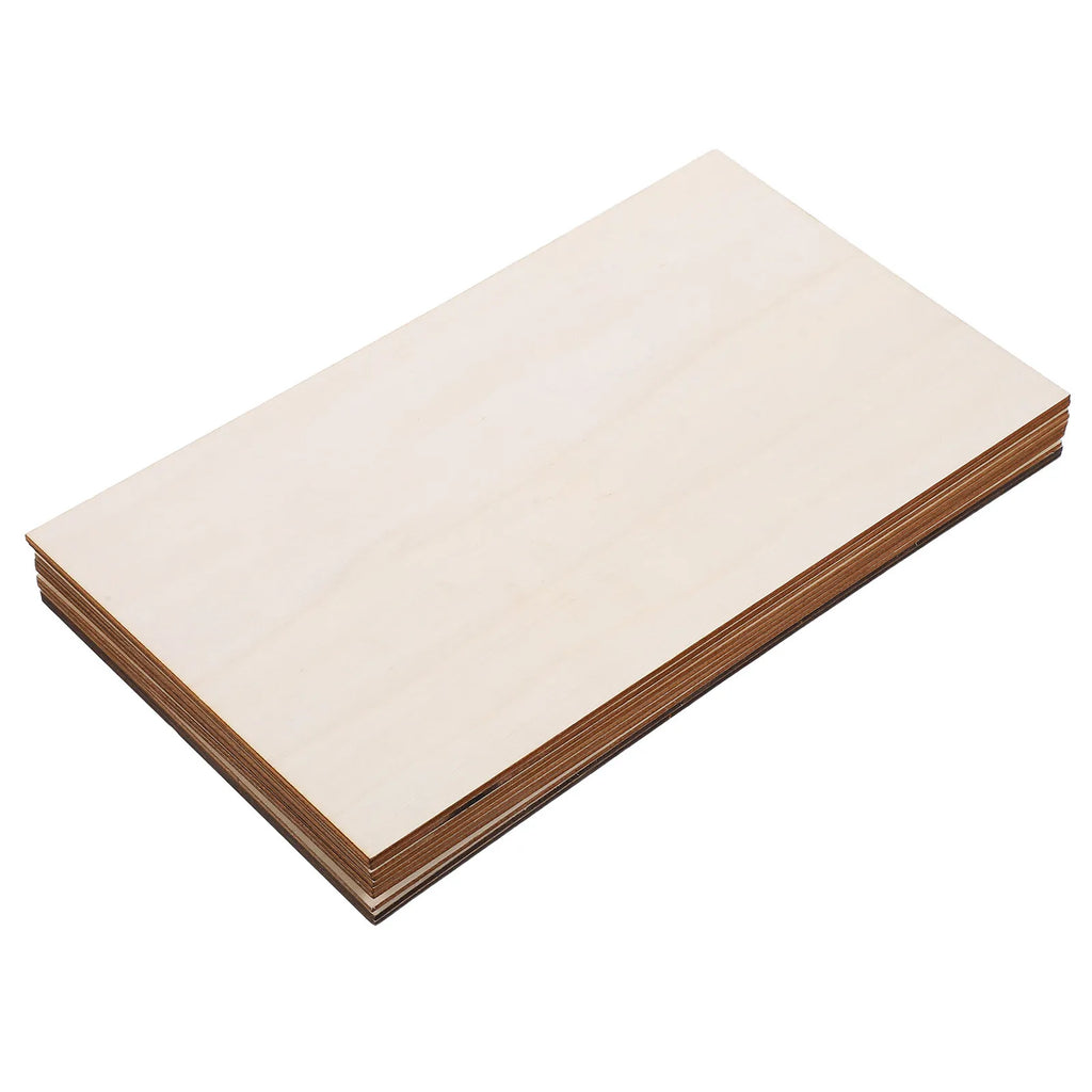 10Pcs 170x300x3mm Plywood Sheets Flat Unfinished Craft Wood Boards for Painting Carving DIY Projects School Art Studio