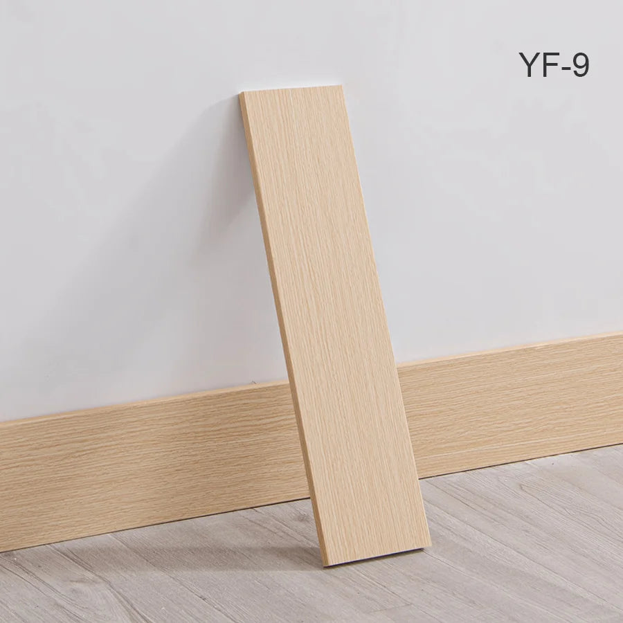 10pcs Self-Adhesive Wooden Stickers Wall Stickers Skirting Lines 10mm Thickness Suitable for All Indoor Places 17.72X4.72In